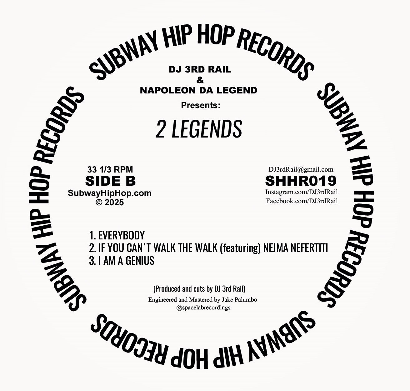Subway Hip Hop Records Vol #19 Napoleon Da Legend & DJ 3rd Rail